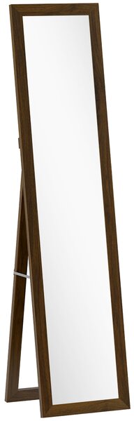 HOMCOM Specchio a figura intera con cornice in MDF con appoggio inclinabile o da appendere, 157x37 cm, Noce | Aosom Italy