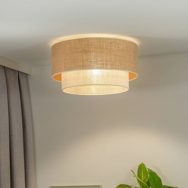 Plafoniera soffitto Boho Jute Euluna, dimmerabile, Marrone / Ruggine, Soggiorno / Sala da pranzo, Tessuto / Stoffa / Seta, Plafoniera
