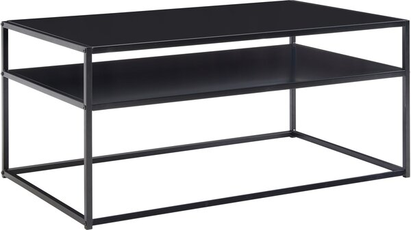 Tavolino 100x60x45 cm tavolino industriale in metallo nero | Wohnling