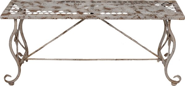 Panchina da giardino Clayre & Eef 105x35x44 cm Bianco Marrone Metallo