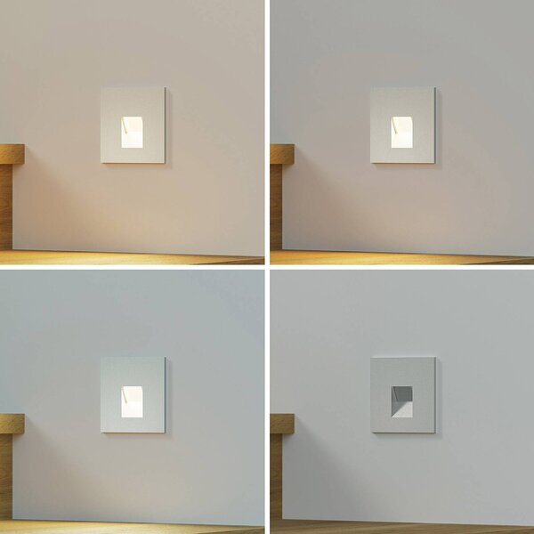 Arcchio Luci LED da incasso Vexi, 7,5 cm x cm, argento, CCT Vexi Arcchio, dimmerabile, Alluminio / Grigio / Zincato, Soggiorno / Sala da pranzo, Alluminio, Moderno, Faretto da incasso a parete
