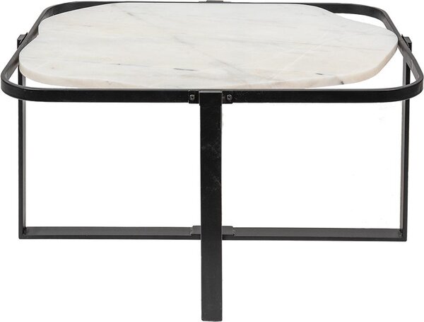 Clayre & Eef Tavolino 86x68x45 cm Nero Bianco Ferro