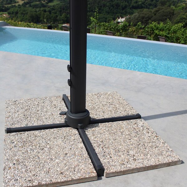 DRAX - ombrellone 3x3 m con palo laterale e telo in nylon