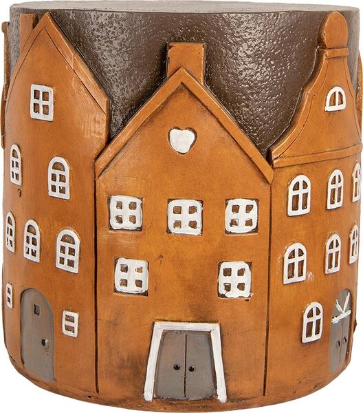 Tavolo da piantagione Clayre & Eef Ø 39x39 cm Plastica arancione