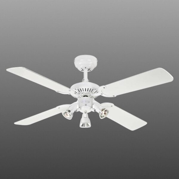 Westinghouse Princess Euro ventilatore, 3 luci, Bianco / Opale, Soggiorno / Sala da pranzo, Legno, Moderno