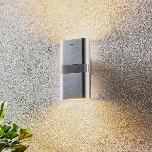 Theben theLeda D UD AL Interruttore a parete up/down con sensore PIR, Alluminio / Grigio / Zincato, Alluminio, Moderno