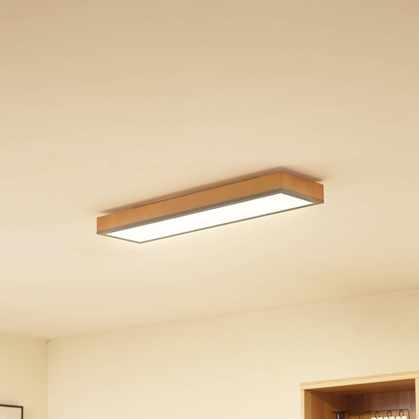 Plafoniera a LED Laviona Lindby, dimmerabile, Legno chiaro, Soggiorno / Sala da pranzo, Legno, Moderno, Plafoniera LED