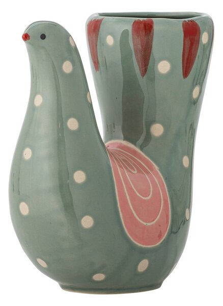 Vaso in gres verde dipinto a mano (altezza 19 cm) Trudy - Bloomingville