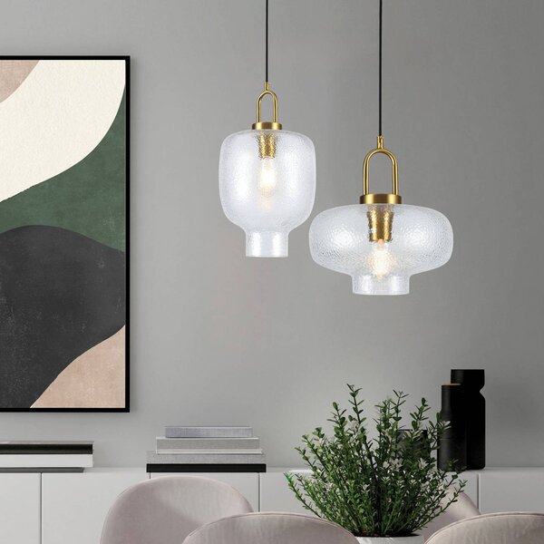 Viokef Lampada a sospensione in vetro Oslo, dimmerabile, Chiaro / Trasparente, Soggiorno / Sala da pranzo, Vetro, Scandinavo, Lampada a sospensione
