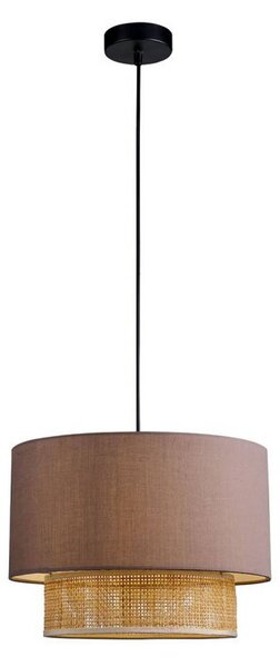 Viokef Lampada a sospensione Rika, dimmerabile, Alluminio / Grigio / Zincato, Soggiorno / Sala da pranzo, Tessuto / Stoffa / Seta, Lampada a sospensione