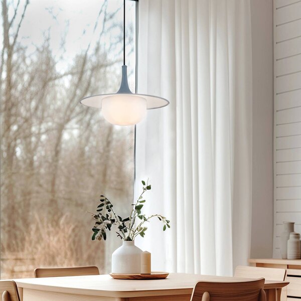 Viokef Lampada a sospensione Fred, Alluminio / Grigio / Zincato, Soggiorno / Sala da pranzo, Plastica, Moderno, Lampada a sospensione
