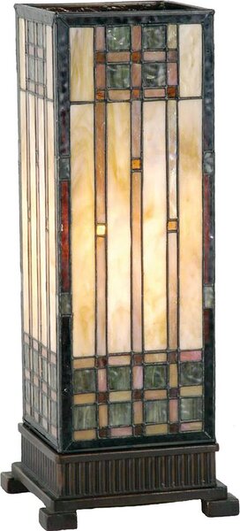 Lampada da tavolo Tiffany Clayre & Eef 18x18x45 cm in vetro marrone beige