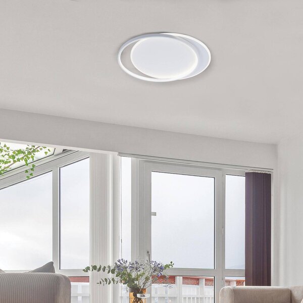 Viokef Plafoniera a LED Evelyn, Bianco / Opale, Soggiorno / Sala da pranzo, Alluminio, Moderno, Plafoniera LED