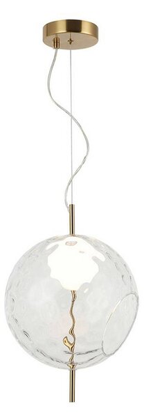 Viokef Lampada a sospensione in vetro Dalia, Chiaro / Trasparente, Soggiorno / Sala da pranzo, Vetro, Moderno, Lampada a sospensione