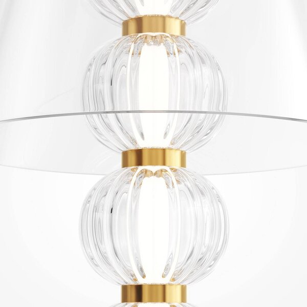 Maytoni Lampada da tavolo LED AMULET, altezza 45 cm, color oro, metallo/vetro AMULET, Ottone / Oro, Soggiorno / Sala da pranzo, Metallo, Moderno, Lampada da tavolo LED