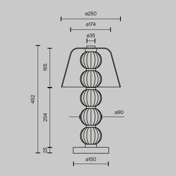 Maytoni Lampada da tavolo LED AMULET, altezza 45 cm, color oro, metallo/vetro AMULET, Ottone / Oro, Soggiorno / Sala da pranzo, Metallo, Moderno, Lampada da tavolo LED