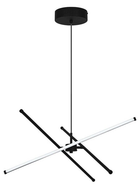 Viokef Lampada LED a sospensione Sandy, lunghezza 60 cm, nero, metallo Sandy, Nero, Soggiorno / Sala da pranzo, Alluminio, Moderno