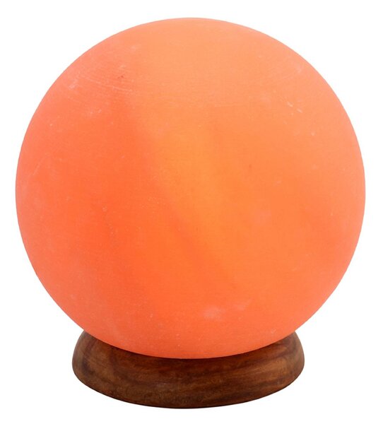 Wagner Life Lampada di sale Planet, 2 kg, base in legno, ambra Planet, Giallo / Arancione, Soggiorno / Sala da pranzo, Pietra, Lampada da tavolo