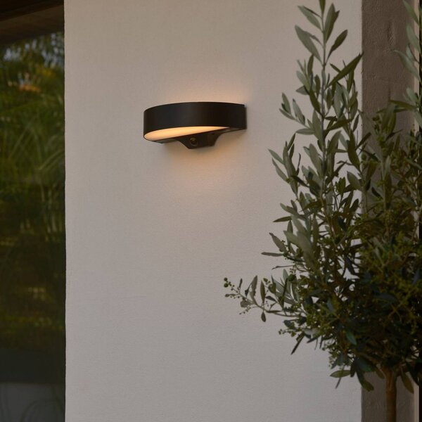 Nordlux Applique da esterni LED Monay Round, nera, IP44 Round, Nero, Plastica, Scandinavo, Lampada solare da esterni