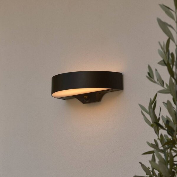 Nordlux Applique da esterni LED Monay Round, nera, IP44 Round, Nero, Plastica, Scandinavo, Lampada solare da esterni