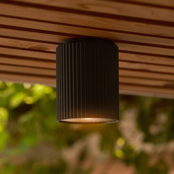 Nordlux Plafoniera Kyklop Ripple, nero, alluminio, GU10 dimmerabile, Nero, Alluminio, Moderno, Plafoniera