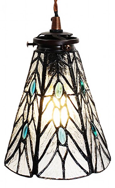 Clayre & Eef lampada a sospensione Tiffany Ø 15x115 cm Vetro trasparente