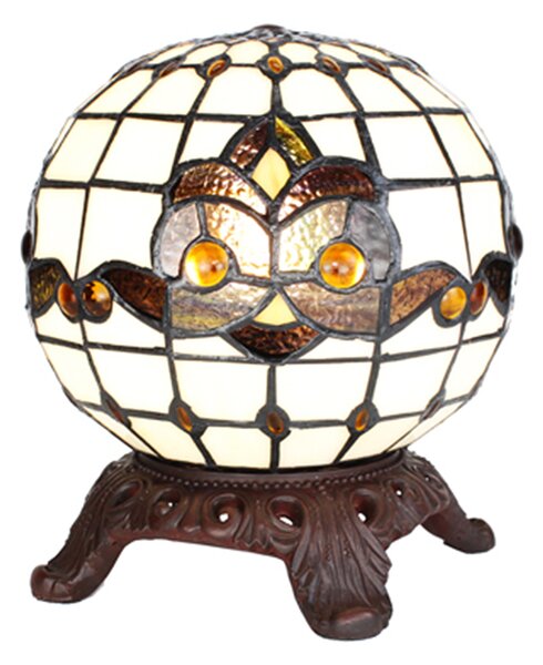 Lampada da tavolo Tiffany Clayre & Eef Ø 20x25 cm Vetro bianco nero