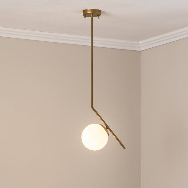 Lampada a sospensione in vetro Dolunay Opviq, dimmerabile, Ottone / Oro, Soggiorno / Sala da pranzo, Metallo, Moderno, Lampada a sospensione