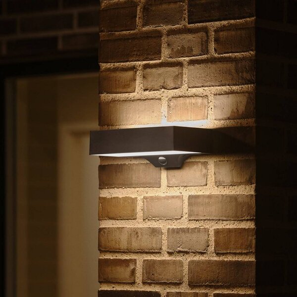 Nordlux applique da esterni LED Monay Square nera IP44, Nero, Plastica, Scandinavo, Lampada solare da esterni
