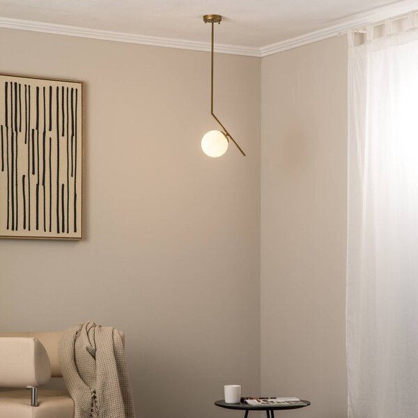 Lampada a sospensione in vetro Dolunay Opviq, dimmerabile, Ottone / Oro, Soggiorno / Sala da pranzo, Metallo, Moderno, Lampada a sospensione
