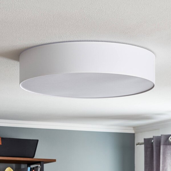 Plafoniera soffitto Rondo TK Lighting, dimmerabile, Bianco / Opale, Camera da letto, Tessuto / Stoffa / Seta, Moderno, Plafoniera