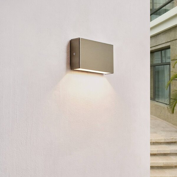 Arcchio Applique da esterno LED Karline, 530 lm, acciaio inox, IP65 Karline, Alluminio / Grigio / Zincato, Acciaio Inox, Moderno