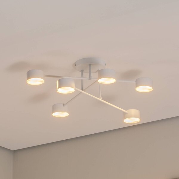 Plafoniera soffitto Modus 6 EMIBIG LIGHTING, dimmerabile, Bianco / Opale, Soggiorno / Sala da pranzo, Metallo, Moderno, Plafoniera