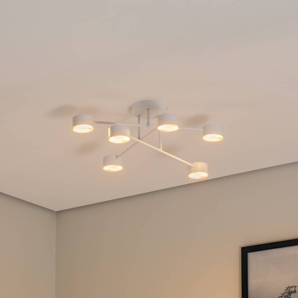 Plafoniera soffitto Modus 6 EMIBIG LIGHTING, dimmerabile, Bianco / Opale, Soggiorno / Sala da pranzo, Metallo, Moderno, Plafoniera