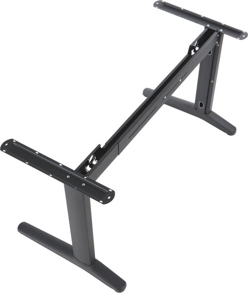 Struttura in metallo per scrivania o tavolo (STL), lunghezza regolabile, gambe regolabili, altezza 72,5 cm, nero