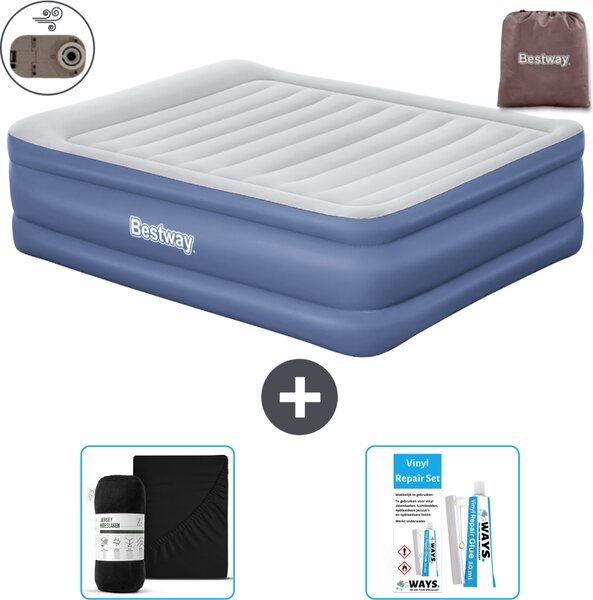 Materasso gonfiabile Bestway - 2 persone - 152 x 203 x 61 cm - Grigio/Blu - Accessori inclusi