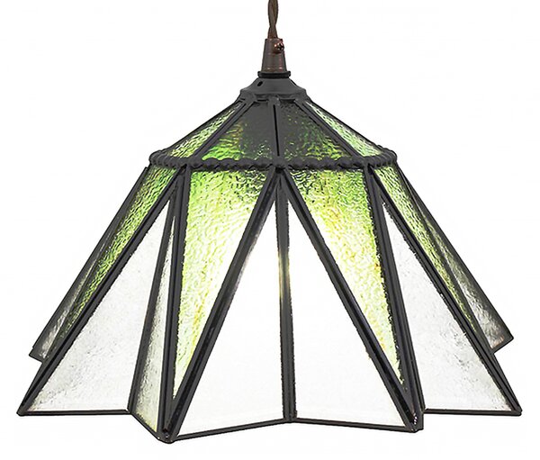 Clayre & Eef lampada a sospensione Tiffany Ø 31x107 cm vetro verde