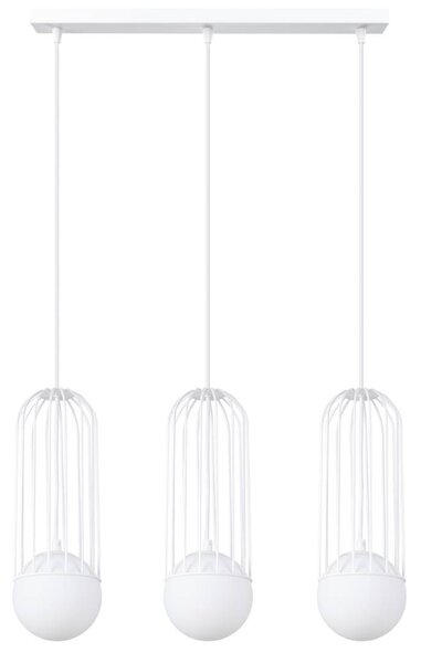 Lampada a sospensione BRINA 3L bianco 3xG9 8W acciaio 115x12x54cm Sollux Lighting