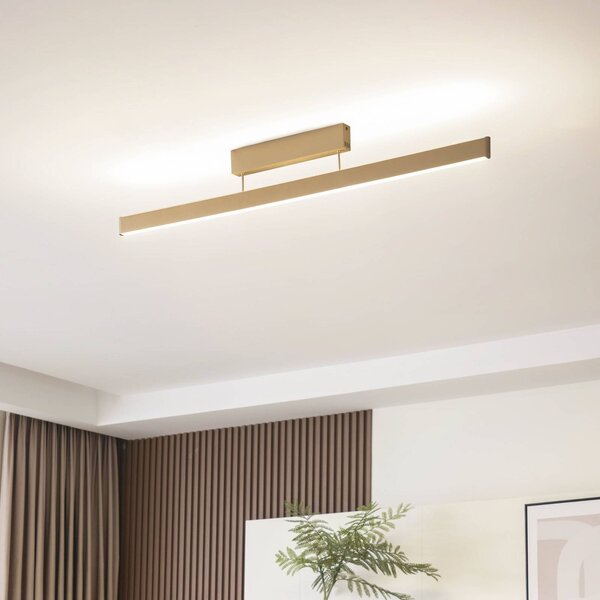 Plafoniera smart Mylosh Lucande, dimmerabile, Ottone / Oro, Soggiorno / Sala da pranzo, Alluminio, Moderno