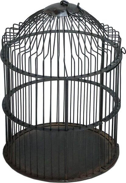Gabbia per uccelli decorativa in ferro - decorazione vintage dall'aspetto industriale