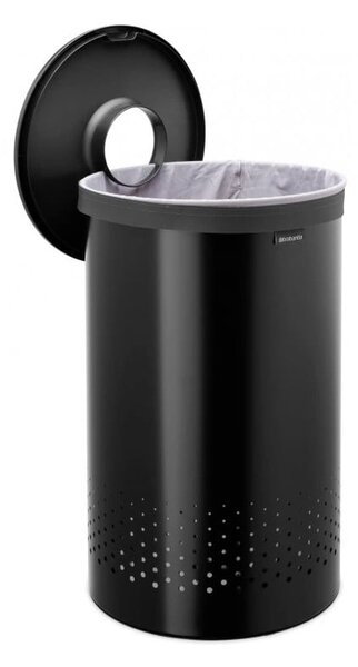 Cesto portabiancheria in metallo nero opaco 60 l - Brabantia