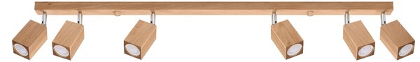 Lampada da soffitto KEKE 6 rovere 6xGU10 10W legna 20x5x120cm Sollux Lighting