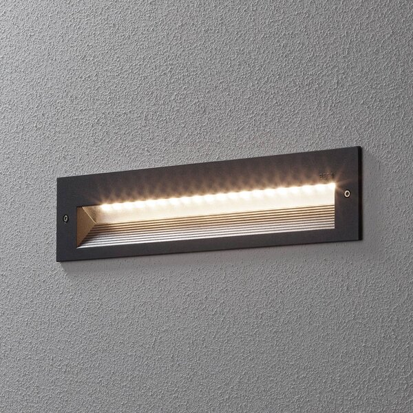 BEGA 33055 LED incasso 3.000K grafite 32 cm, Alluminio / Grigio / Zincato, Corridoio, Alluminio, Applique da esterni