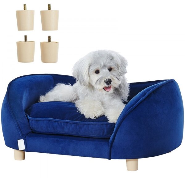 Divano per animali - Divano letto per cani morbido e vellutato - Cani e gatti di taglia media - Divano per gatti pesante 37 kg - Blu scuro