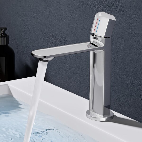 Doporro Miscelatore lavabo bagno in ottone cromato, monocomando per acqua calda e fredda 20,9 cm WAO-1190