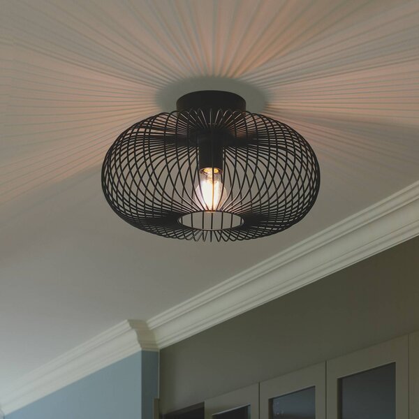 Nordlux Plafoniera soffitto Beroni, dimmerabile, Nero, Soggiorno / Sala da pranzo, Metallo, Plafoniera