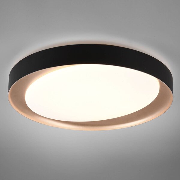 Reality Leuchten Plafoniera a LED Zeta, dimmerabile, Nero, Soggiorno / Sala da pranzo, Plastica, Moderno, Plafoniera LED