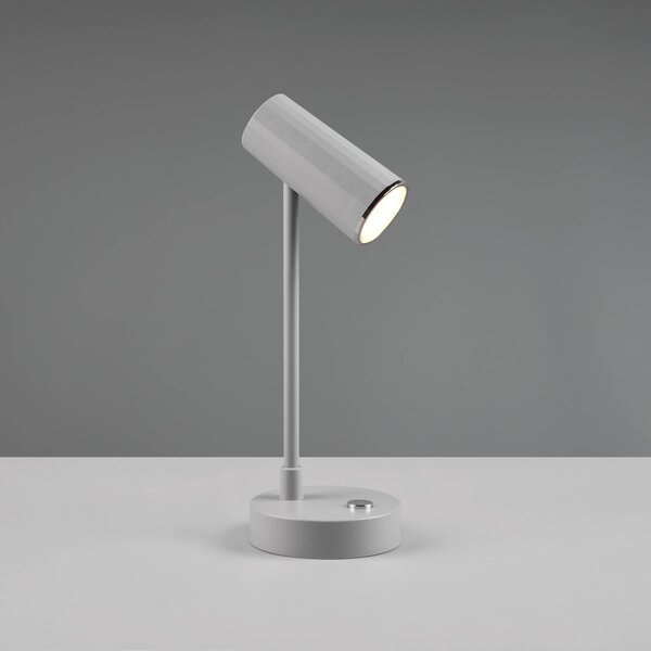 Reality Leuchten Lampada LED da tavolo Lenny CCT con batteria ricaricabile, grigio