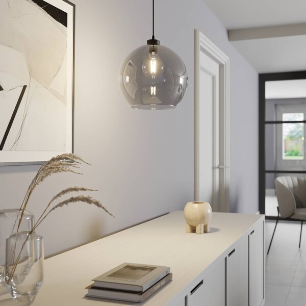 Lampada a sospensione in vetro Cubus TK Lighting, dimmerabile, Nero, Soggiorno / Sala da pranzo, Vetro, Moderno, Lampada a sospensione
