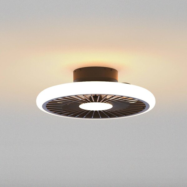 Mantra Iluminación Ventilatore da soffitto Turbo, nero, DC silenzioso Ø 51 cm CCT